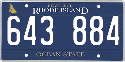 RI license plate 643884