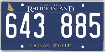 RI license plate 643885