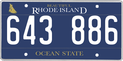 RI license plate 643886