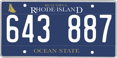 RI license plate 643887