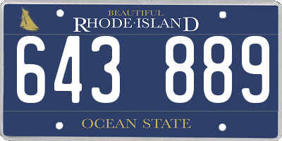 RI license plate 643889