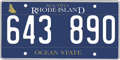 RI license plate 643890