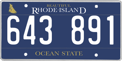 RI license plate 643891
