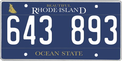 RI license plate 643893