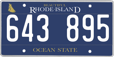 RI license plate 643895
