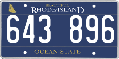 RI license plate 643896
