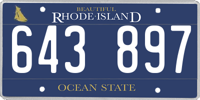 RI license plate 643897