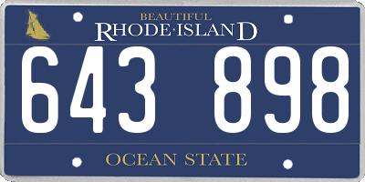 RI license plate 643898
