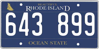 RI license plate 643899