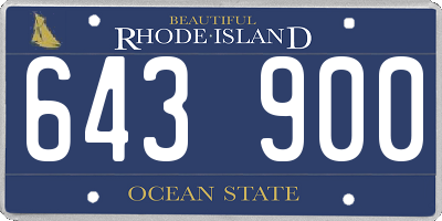 RI license plate 643900