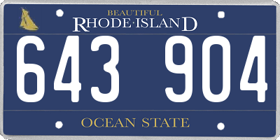 RI license plate 643904