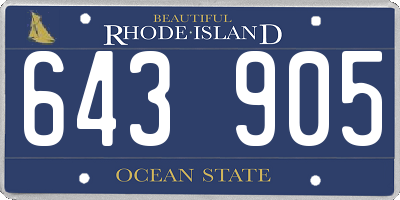 RI license plate 643905