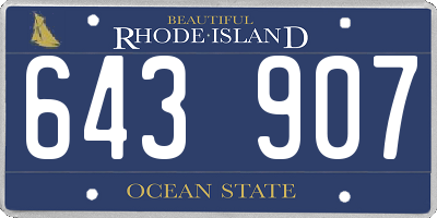 RI license plate 643907