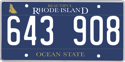 RI license plate 643908
