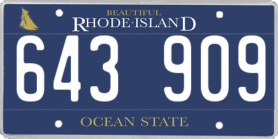 RI license plate 643909