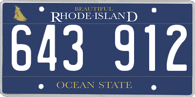 RI license plate 643912