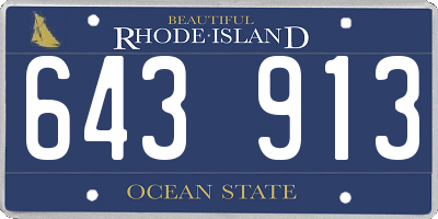 RI license plate 643913