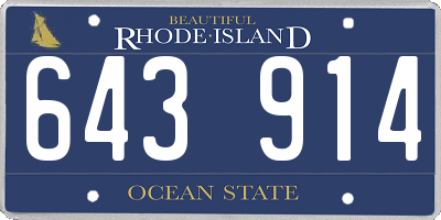RI license plate 643914