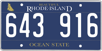RI license plate 643916