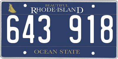 RI license plate 643918