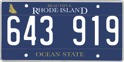 RI license plate 643919