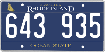 RI license plate 643935