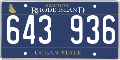 RI license plate 643936