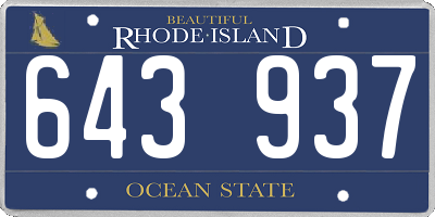 RI license plate 643937