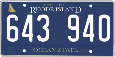 RI license plate 643940