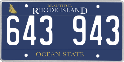 RI license plate 643943