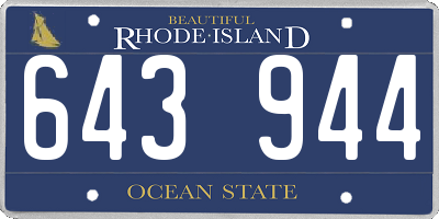 RI license plate 643944