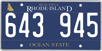 RI license plate 643945