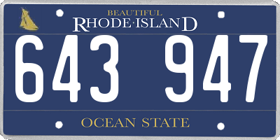 RI license plate 643947