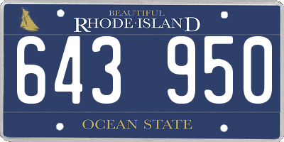 RI license plate 643950
