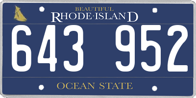 RI license plate 643952