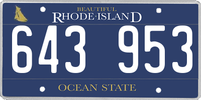 RI license plate 643953