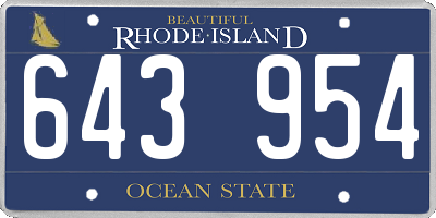 RI license plate 643954