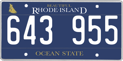 RI license plate 643955