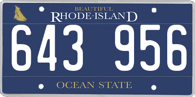 RI license plate 643956