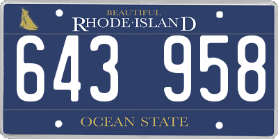 RI license plate 643958