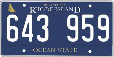 RI license plate 643959