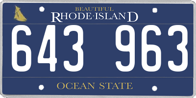 RI license plate 643963