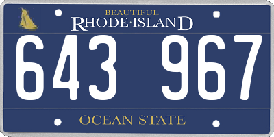 RI license plate 643967