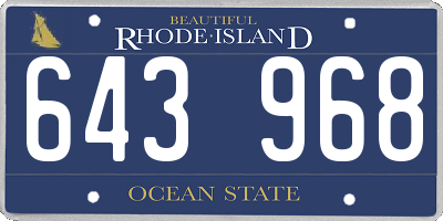 RI license plate 643968
