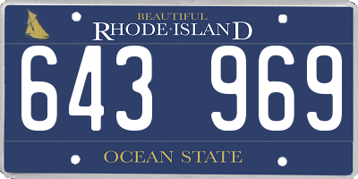RI license plate 643969