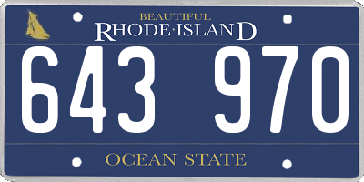 RI license plate 643970