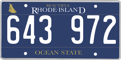 RI license plate 643972