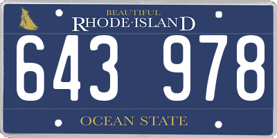 RI license plate 643978