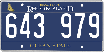 RI license plate 643979
