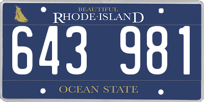 RI license plate 643981
